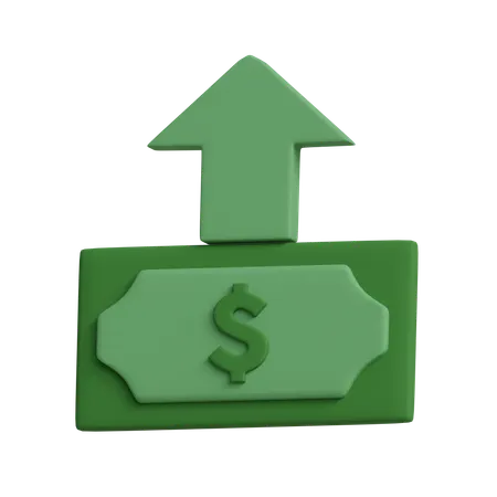 Up Arrow Money  3D Icon