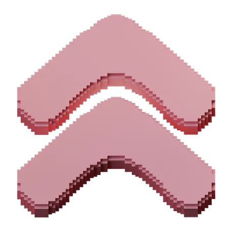Up Double Chevron  3D Icon