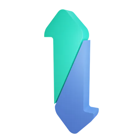 Up Down Arrow  3D Illustration