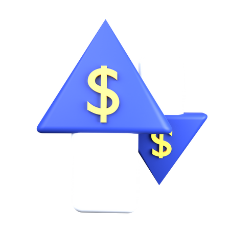 Up Down Dollar  3D Icon