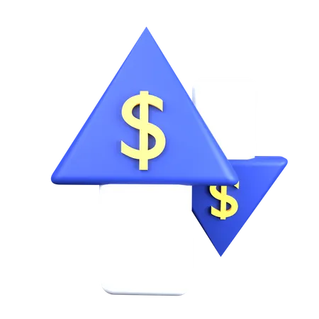 Up Down Dollar  3D Icon