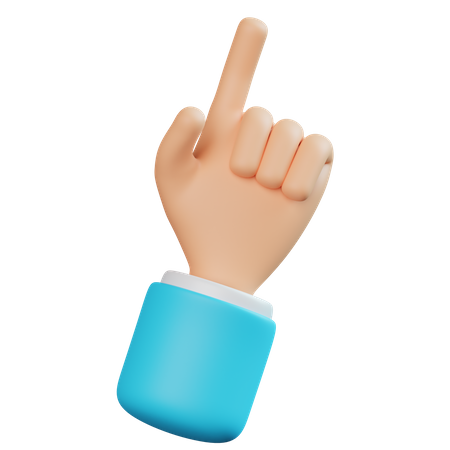 Up Finger Pointing hand gesture  3D Icon