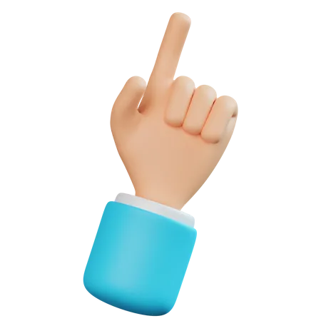 Up Finger Pointing hand gesture  3D Icon