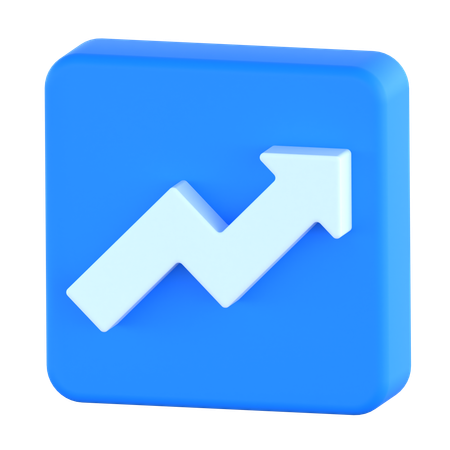 上向きのグラフ  3D Icon
