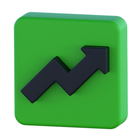 上向きのグラフ  3D Icon