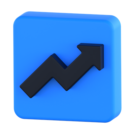 上向きのグラフ  3D Icon