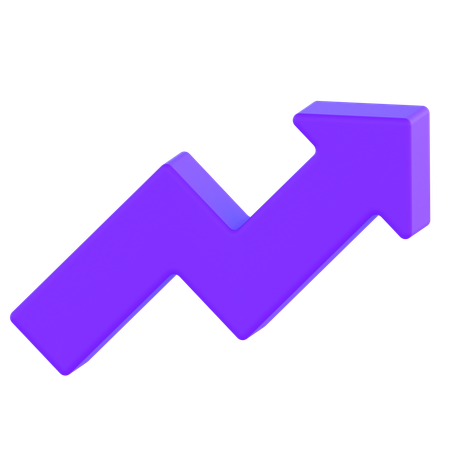 上向きのグラフ  3D Icon