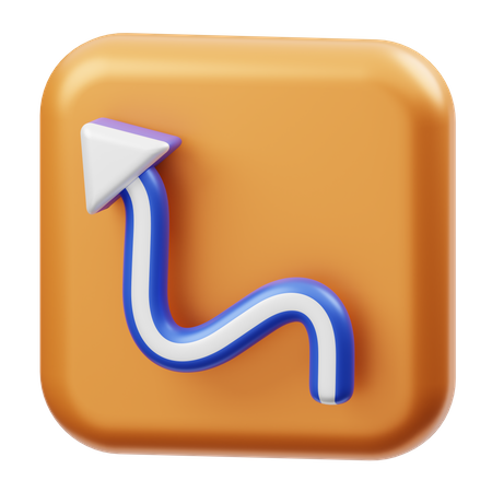 Up Left Zigzag  3D Icon