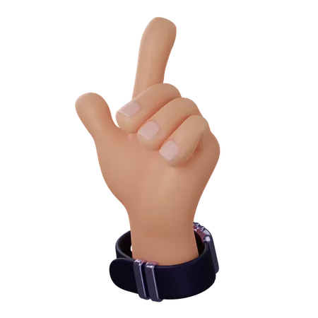 Up Pointing Hand  3D Icon