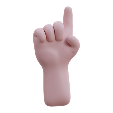 Up Pointing Hand Gesture  3D Icon