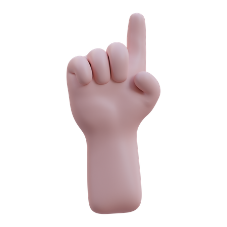 Up Pointing Hand Gesture  3D Icon