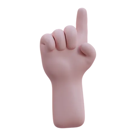 Up Pointing Hand Gesture  3D Icon