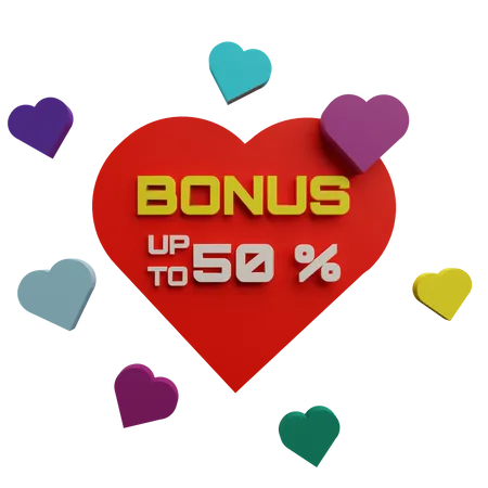 Up To 50 Percentage Bonus  3D Icon