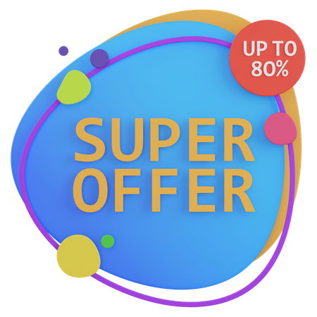 Up to 80 percent SUPER OFFER  3D Icon