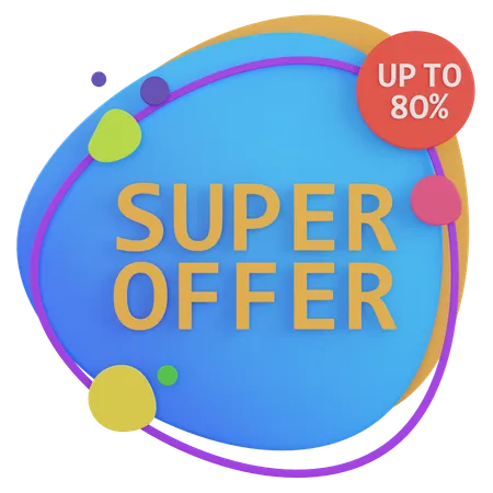 Up to 80 percent SUPER OFFER  3D Icon