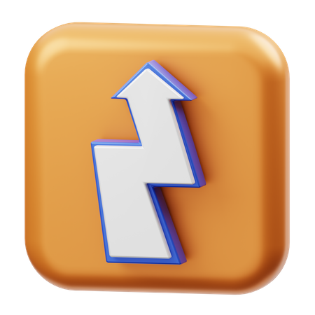 Up Zigzag  3D Icon