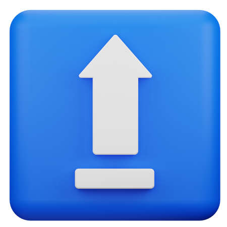 Upload Blue Button  3D Icon