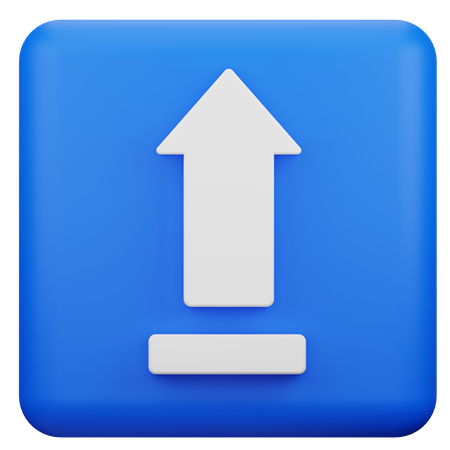 Upload Blue Button  3D Icon