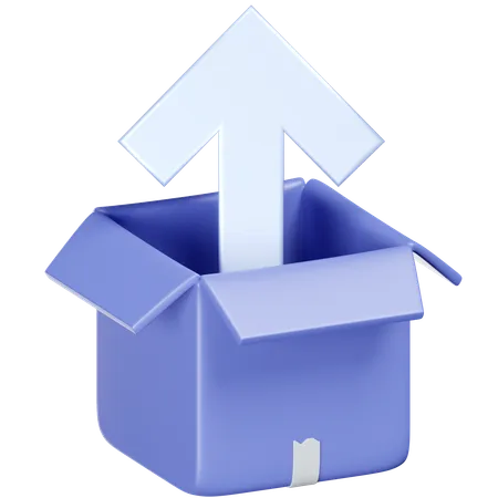 This Icon Signifies A 3 D Upload Box Suitable For Indicating Uploading Or File Transfer Functionalities 3D Icon