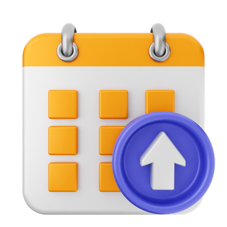 Upload Calendar  3D Icon