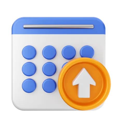 Upload Calendar  3D Icon