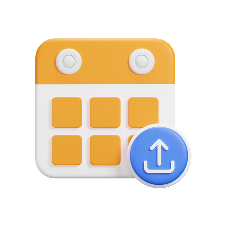 Upload Calendar  3D Icon