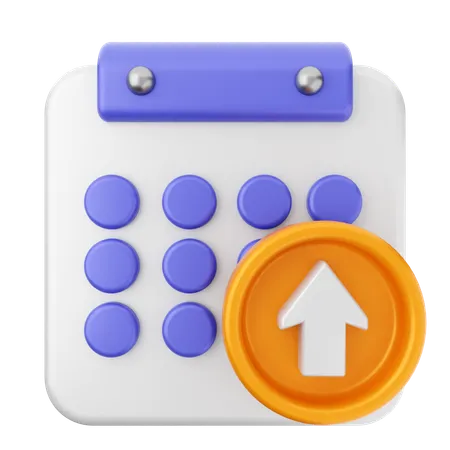 Upload Calendar  3D Icon