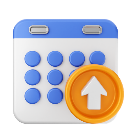 Upload Calendar  3D Icon