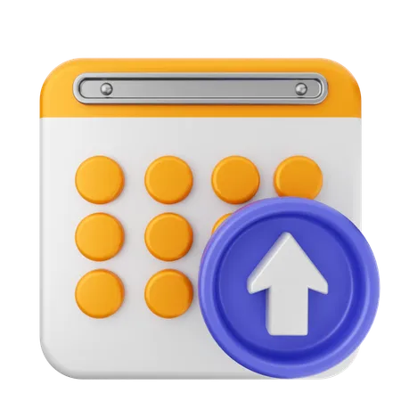 Upload Calendar  3D Icon