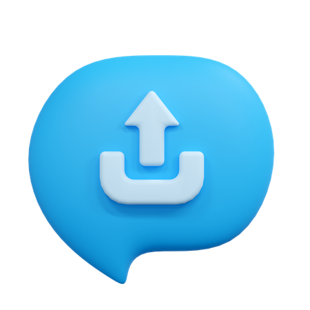 Upload chat  3D Icon