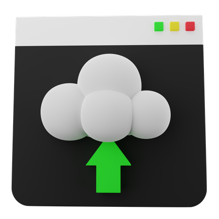 Upload Cloud  3D Icon