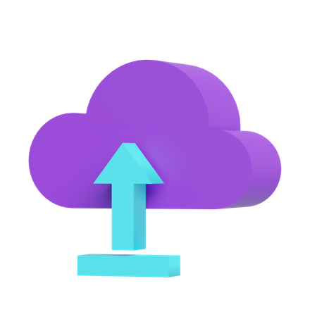 Upload Cloud  3D Icon