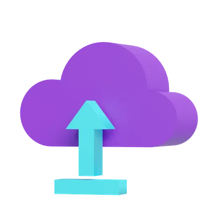 Upload Cloud  3D Icon