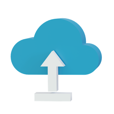 Upload Cloud  3D Icon