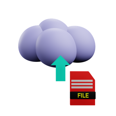 Upload Cloud File  3D Icon