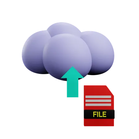 Upload Cloud File  3D Icon