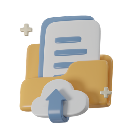 Upload Cloud Folder  3D Icon