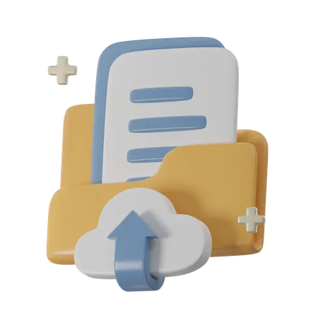 Upload Cloud Folder  3D Icon