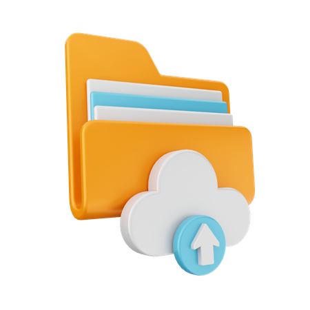 Upload Cloud Folder  3D Icon