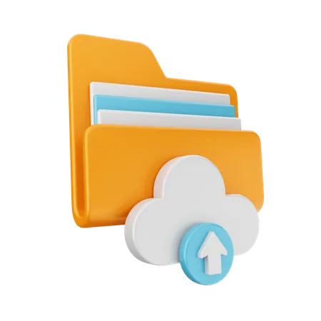 Upload Cloud Folder  3D Icon