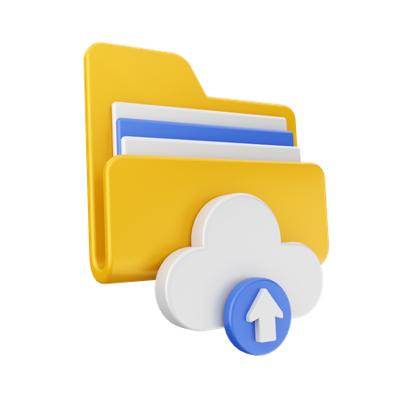 Upload Cloud Folder  3D Icon