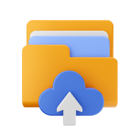 Upload Cloud Folder 3D Icon