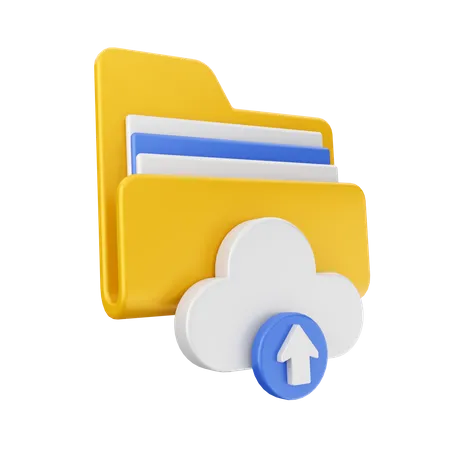 Upload Cloud Folder  3D Icon