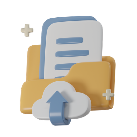 Upload Cloud Folder  3D Icon