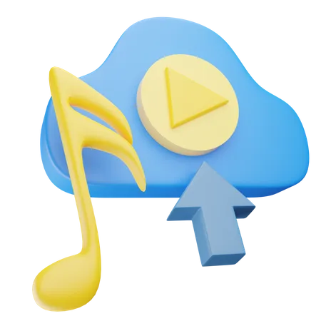 Upload Cloud Music  3D Icon