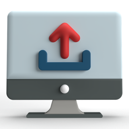 Upload Computer  3D Icon