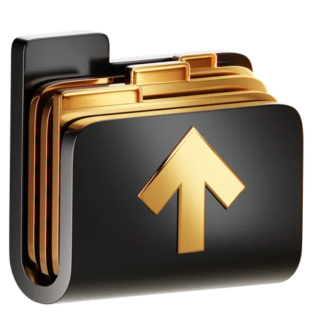 A Folder Icon Featuring An Arrow Pointing Upwards Organizing Uploaded Content Or Data 3D Icon