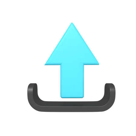 3 D Icon Of Upload Data With Arrow Up 3D Icon