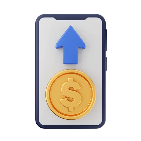 Upload Dollar Coin  3D Icon