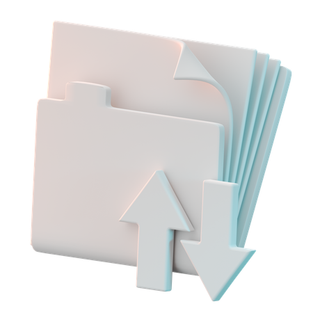 Upload Download File  3D Icon